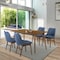 Armen Living Westmont and Azalea Blue and Walnut Wood 5 Piece Dining Set SETWEDI5AZWABLU - alternate 6